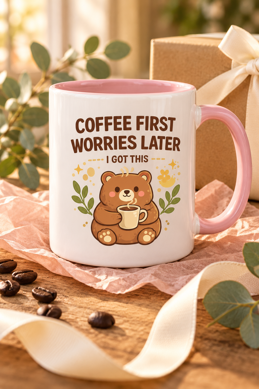 Coffee First, Worries Later Mug preview